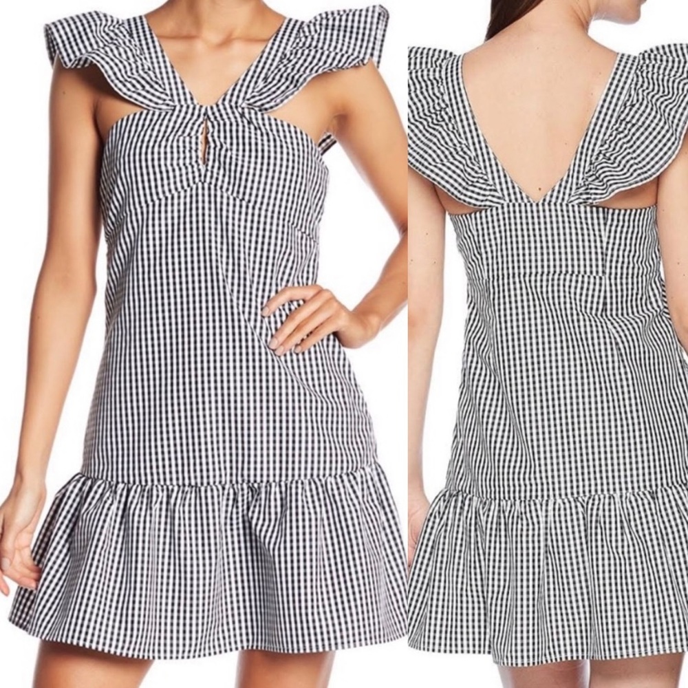 Romeo & Juliet couture Black White Ruffle Hem Dress size small or medium S M